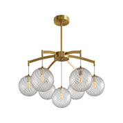 Lysandra - Brass and Glass Globe Chandelier