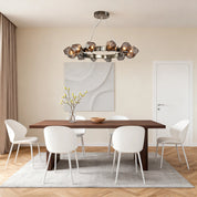 Alekto - Black Ring Chandelier with Glass Shades