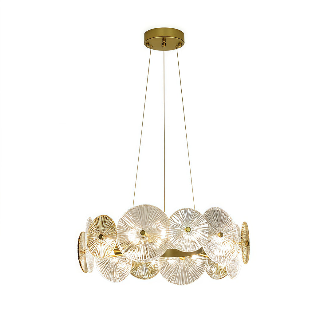 Bakchylides - Brass Frame Glass Chandelier