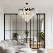 Pyrrha - Matte Black and Clear Glass Chandelier