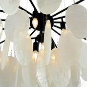 Pyrrha - Matte Black and Clear Glass Chandelier