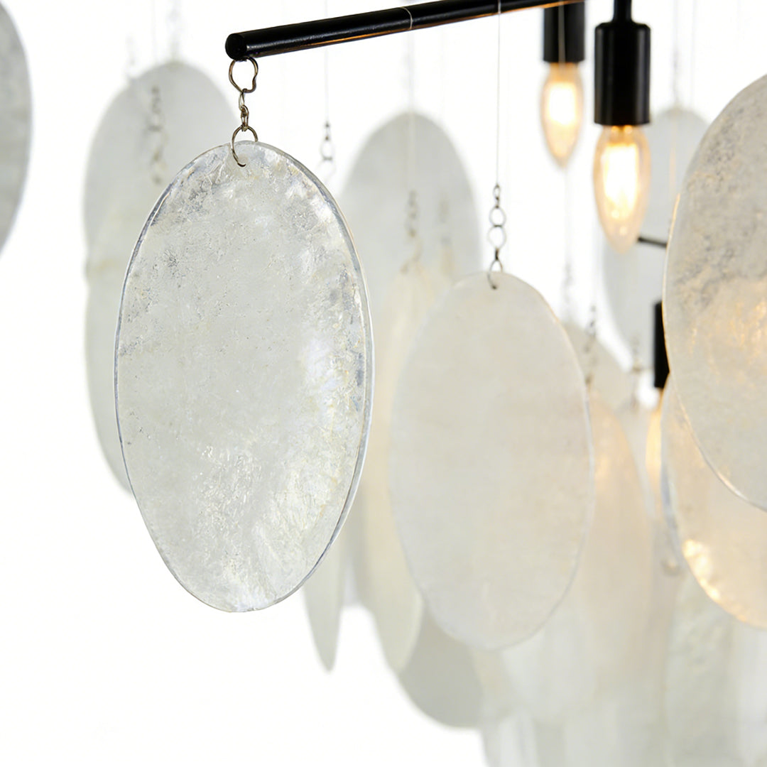 Pyrrha - Matte Black and Clear Glass Chandelier