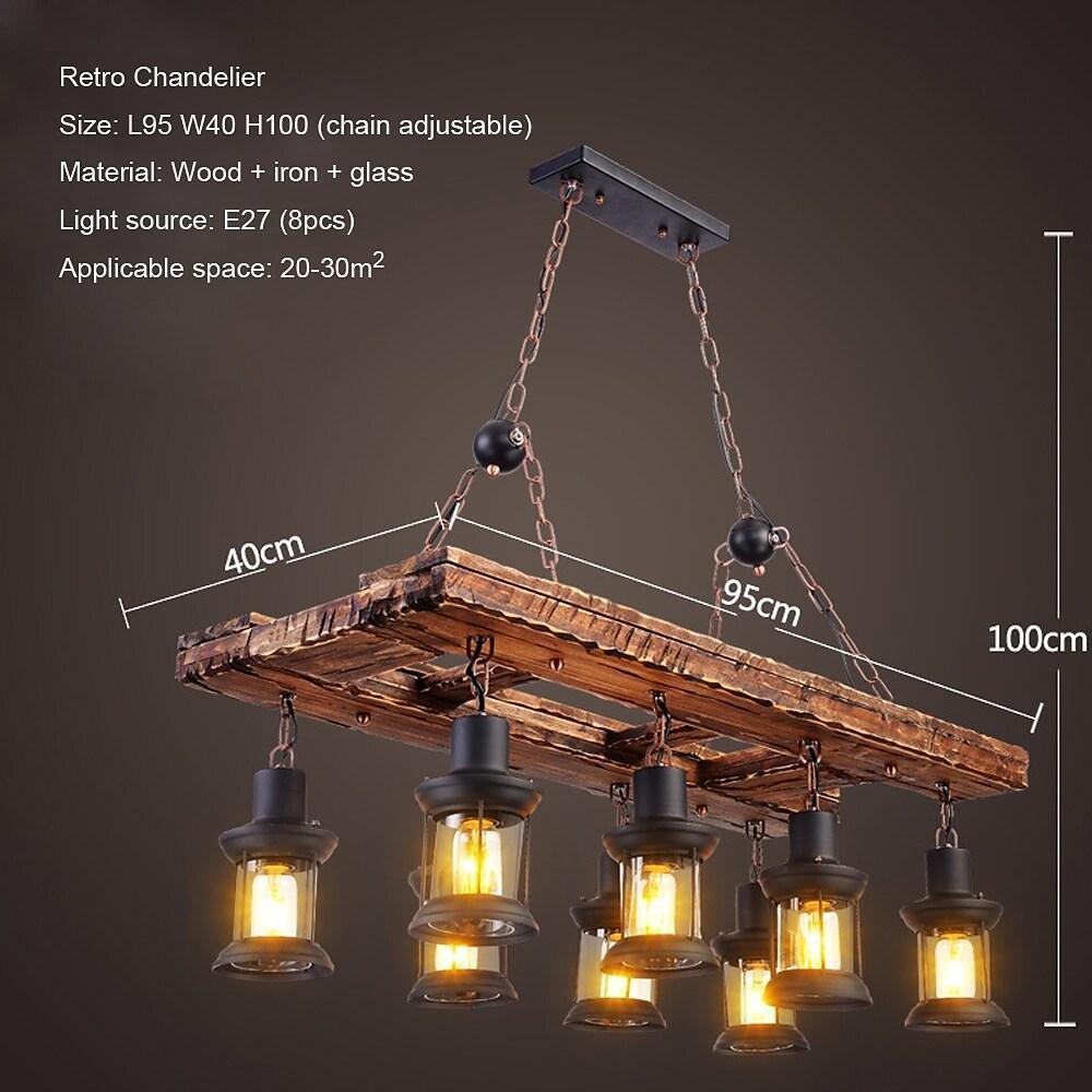 Kallias - 8-Light Rustic Wood Chandelier