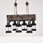 Damaris - 6-Light Wood Lantern Chandelier