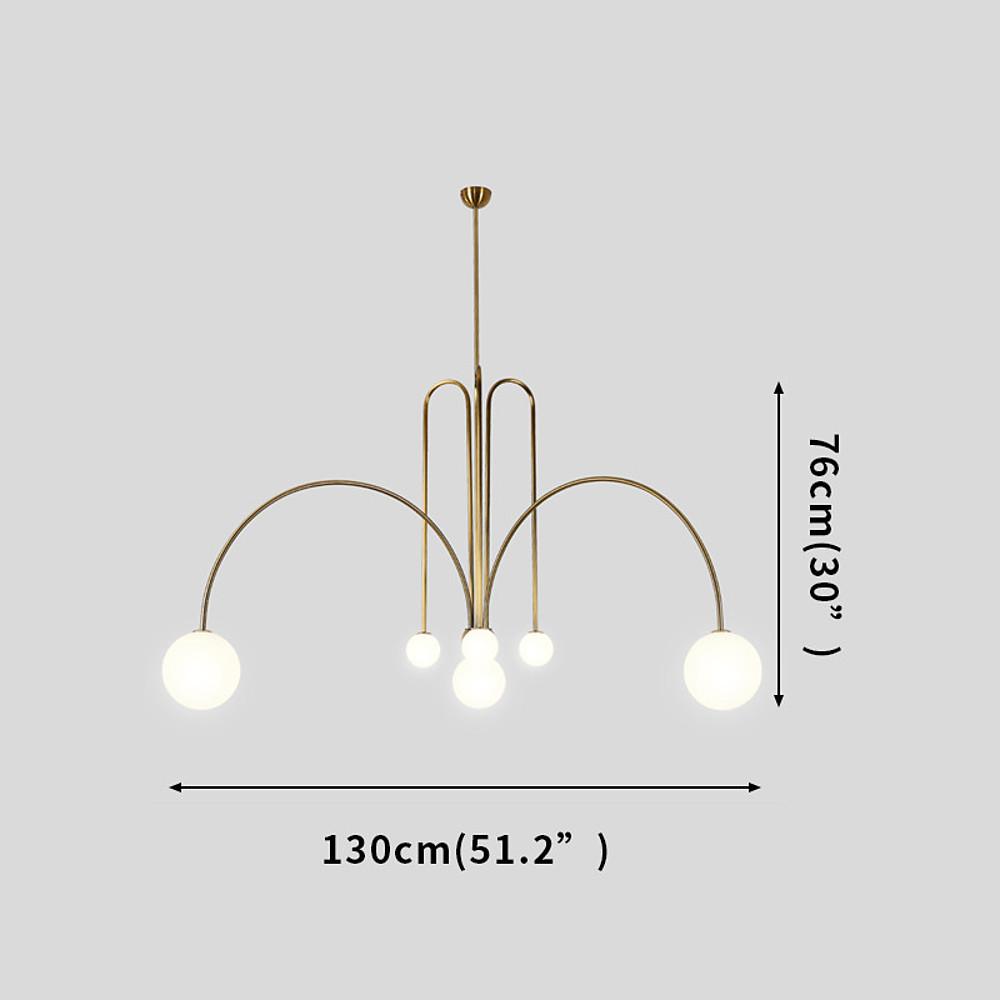 Chremon - Six-Light Arched Fountain Glass Chandelier