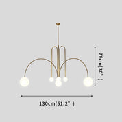 Chremon - Six-Light Arched Fountain Glass Chandelier