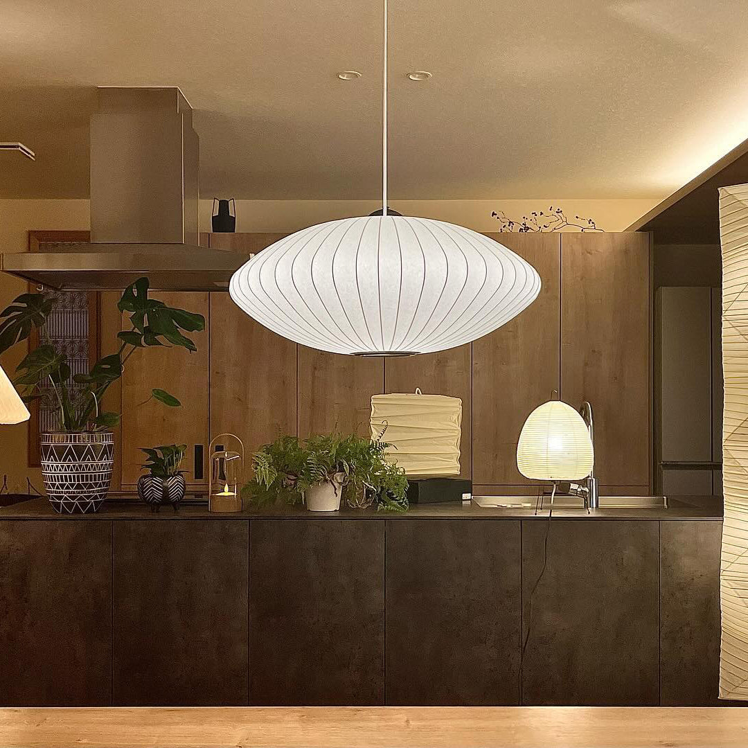 Kyane - Mulberry Silk Bubble Pendant Light