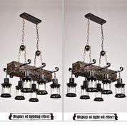Damaris - 6-Light Wood Lantern Chandelier