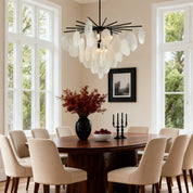 Pyrrha - Matte Black and Clear Glass Chandelier