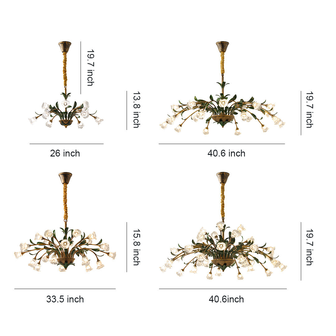 Arete - Vintage Glass Floral Chandelier