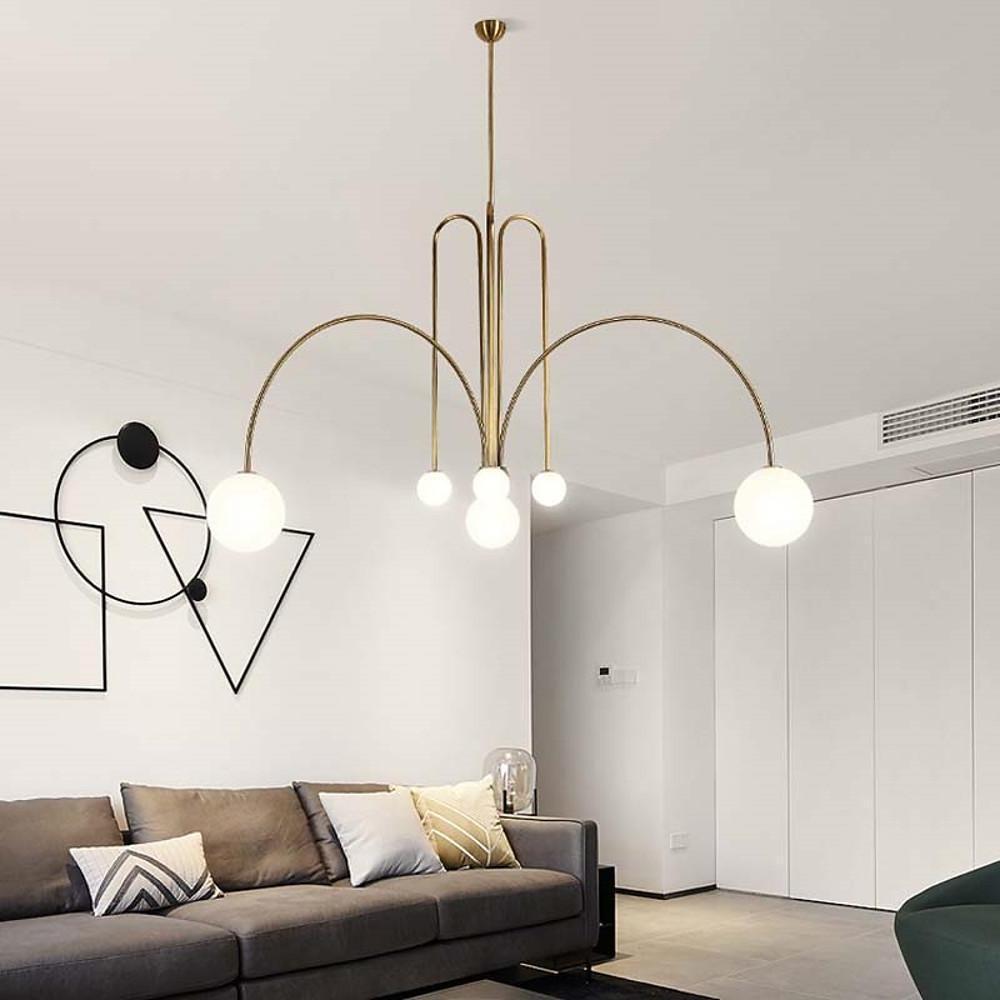 Chremon - Six-Light Arched Fountain Glass Chandelier