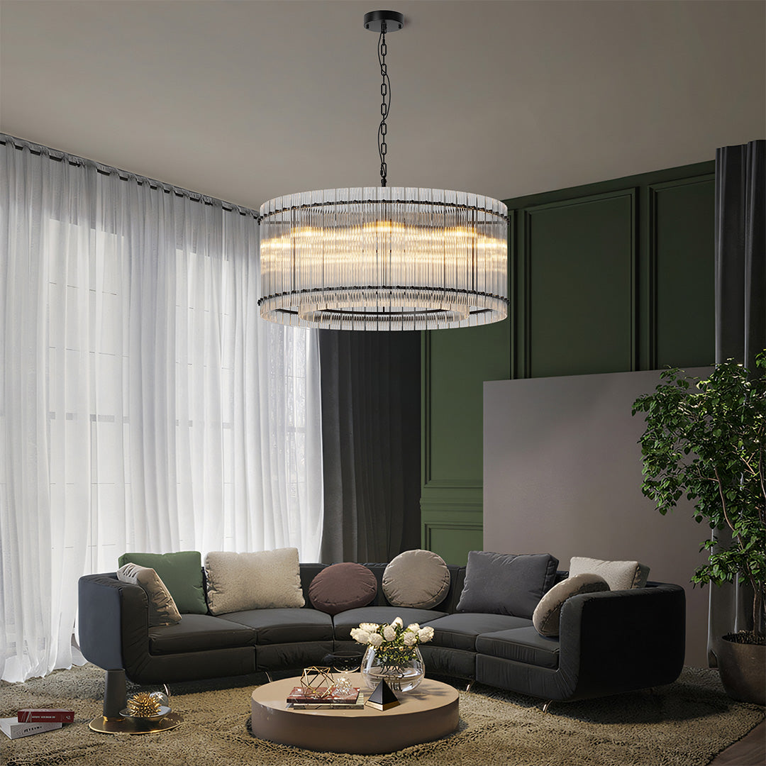 Epikles - Iron and Glass Multi-Head Chandelier