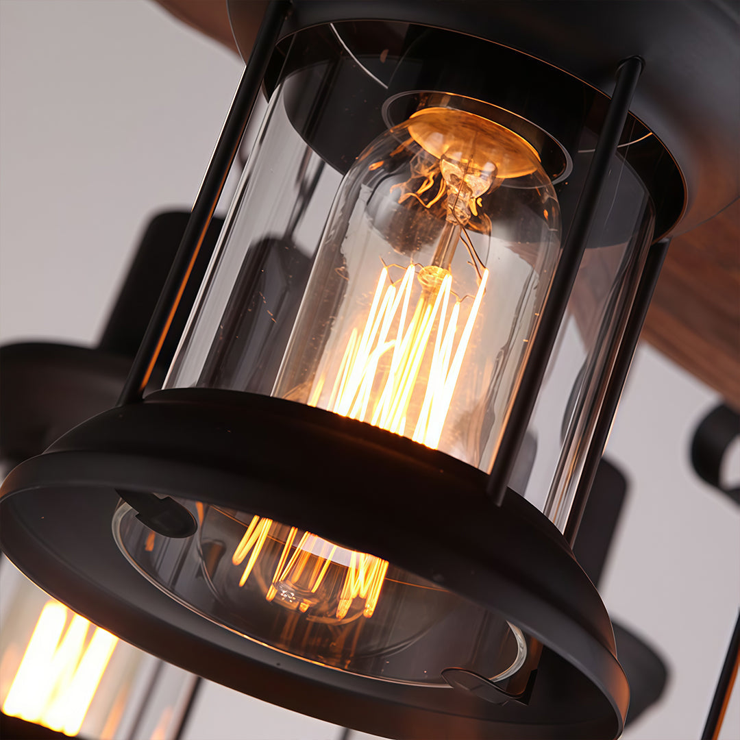 Erasmia - Wood 4-Light Lantern Chandelier