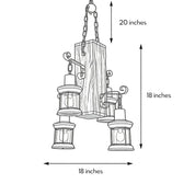 Erasmia - Wood 4-Light Lantern Chandelier