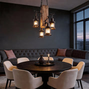 Erasmia - Wood 4-Light Lantern Chandelier