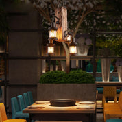 Erasmia - Wood 4-Light Lantern Chandelier