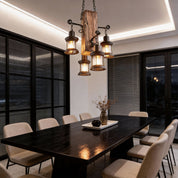 Erasmia - Wood 4-Light Lantern Chandelier