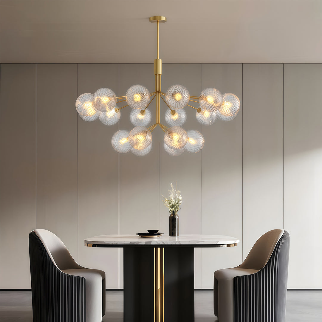 Cassia - Solid Copper Glass Ball Chandelier