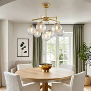 Lysandra - Brass and Glass Globe Chandelier