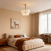 Eirene - Brass and Glass Tiered Chandelier