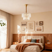 Eirene - Brass and Glass Tiered Chandelier