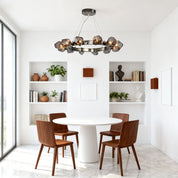 Alekto - Black Ring Chandelier with Glass Shades