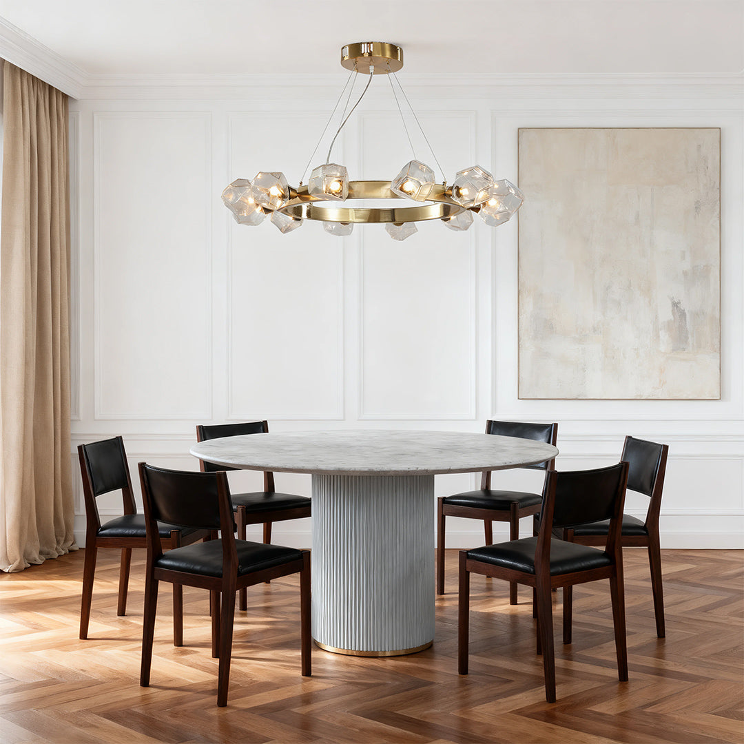 Praxis - Gold Ring Glass Chandelier