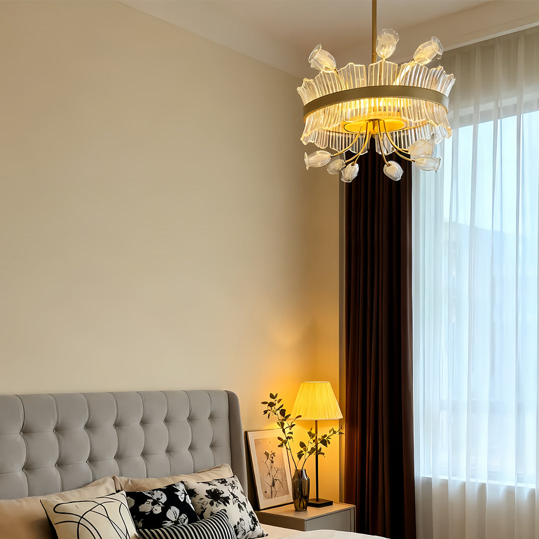 Aristaia - Gold and Crystal Blossom Chandelier