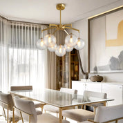 Lysandra - Brass and Glass Globe Chandelier