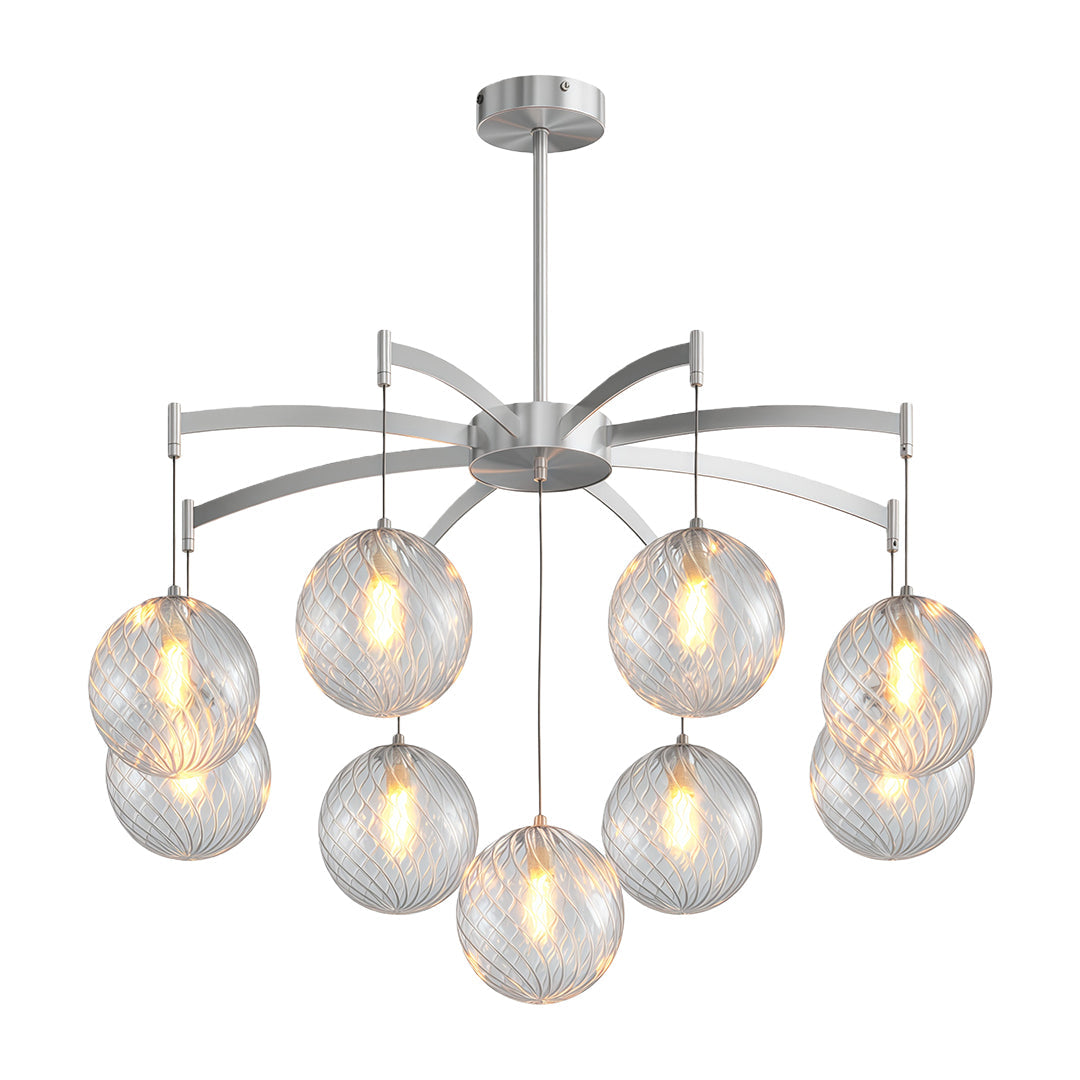 Lysandra - Brass and Glass Globe Chandelier