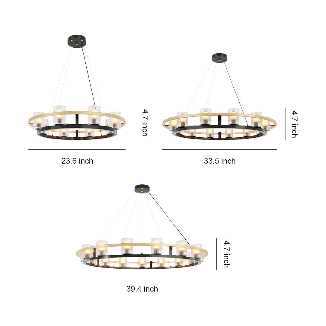 Agathon - Copper and Glass Chandelier