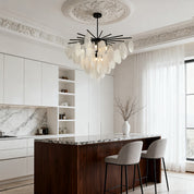 Pyrrha - Matte Black and Clear Glass Chandelier