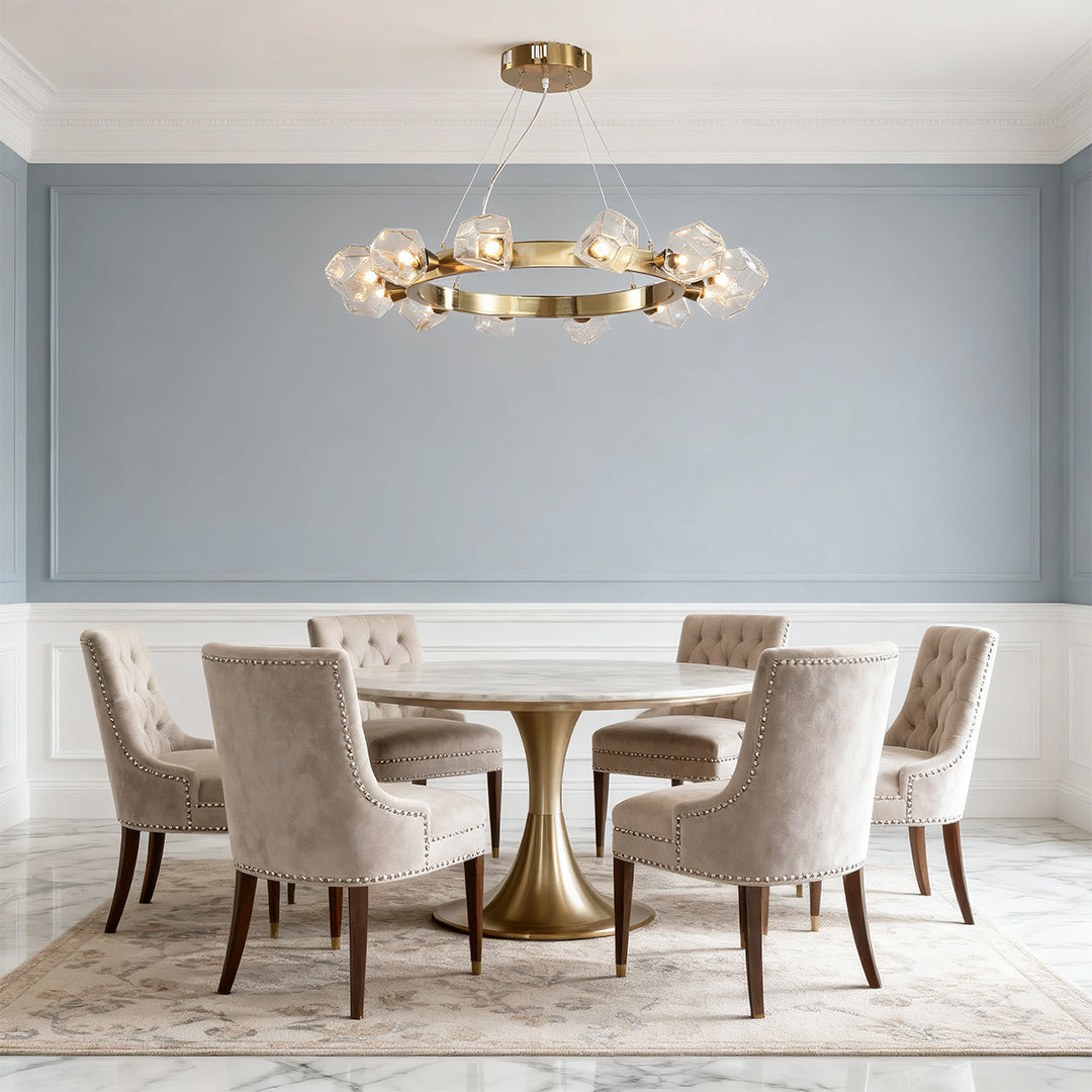 Praxis - Gold Ring Glass Chandelier