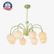 Daphne - Matcha Green Tulip Glass Chandelier