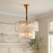 Eirene - Brass and Glass Tiered Chandelier