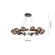 Alekto - Black Ring Chandelier with Glass Shades