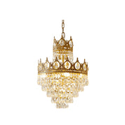 Rufus Brass Crown Crystal Chandelier