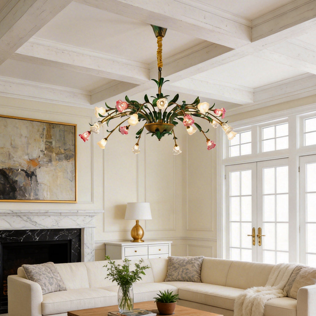 Arete - Vintage Glass Floral Chandelier