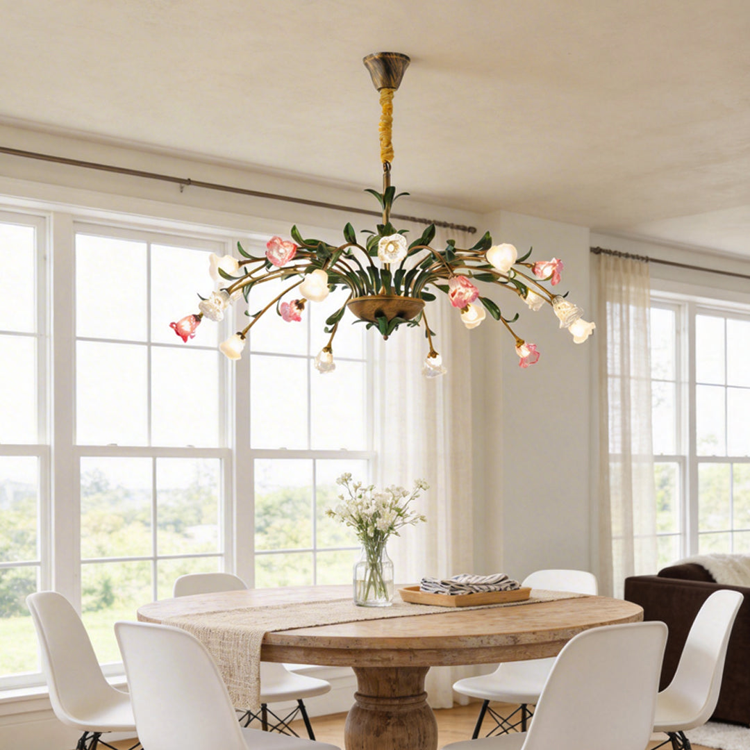 Arete - Vintage Glass Floral Chandelier
