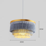 Dorotheos - Tiered Fabric Fringe Chandelier