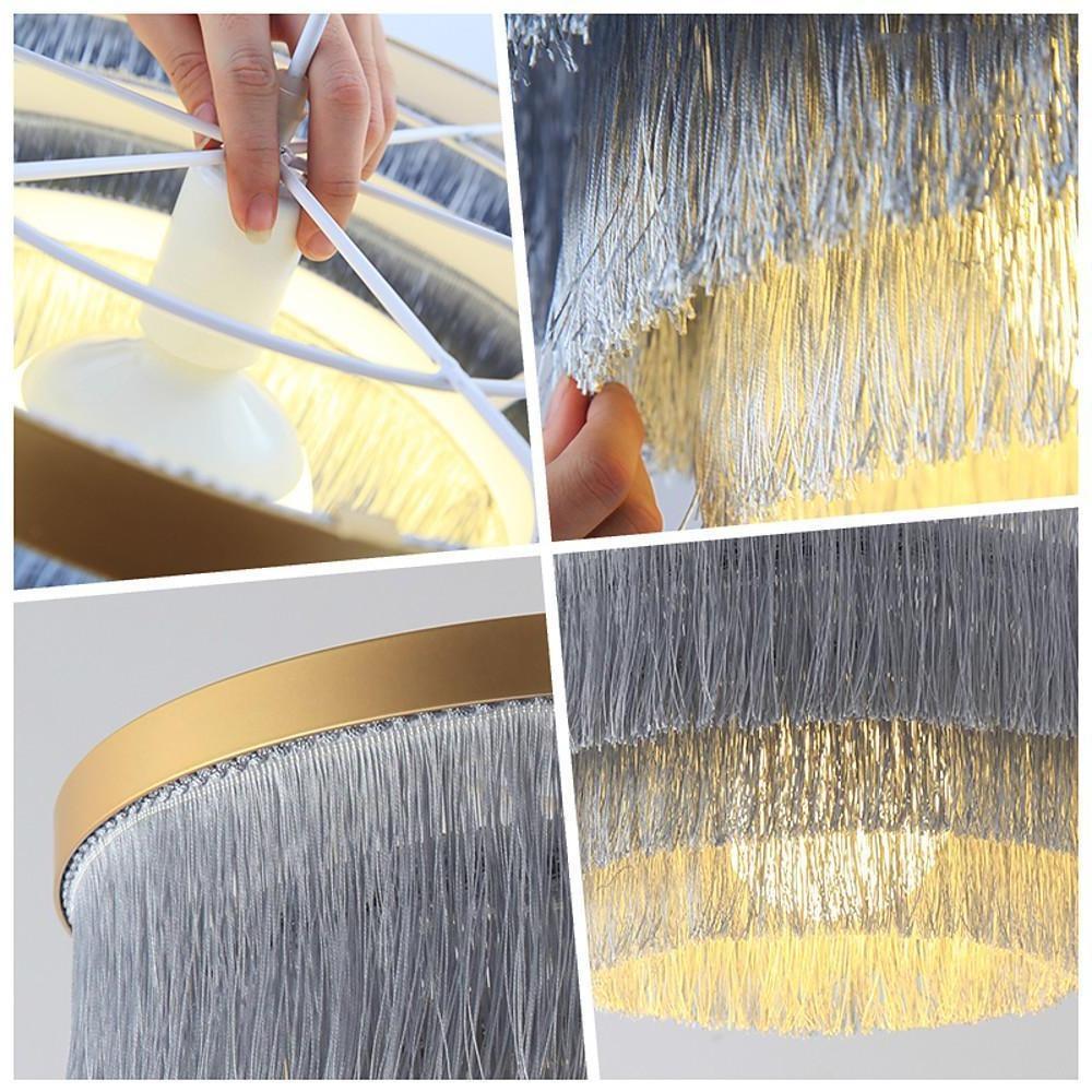 Dorotheos - Tiered Fabric Fringe Chandelier