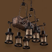 Damaris - 6-Light Wood Lantern Chandelier